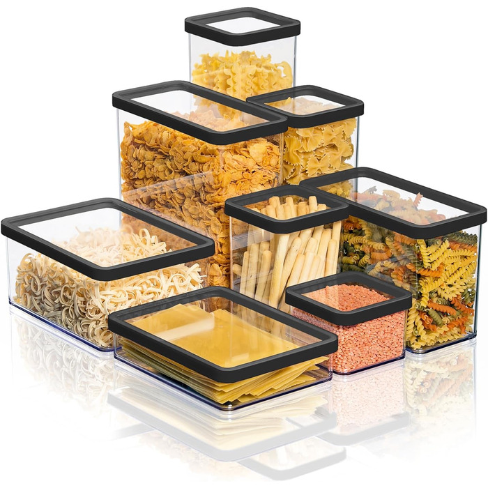 Rotho Loft Set Storage Containers 5-Piece LOFT, Plastic (PP) BPA-Free, Transparent, (32.3 x 22.3 x 16.6 cm)