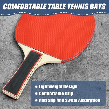 Набір для настільного тенісу Flintronic: 2 ракетки + 3 м'ячі, з сумкою для початківців та професіоналів (#2 Upgrade Black)