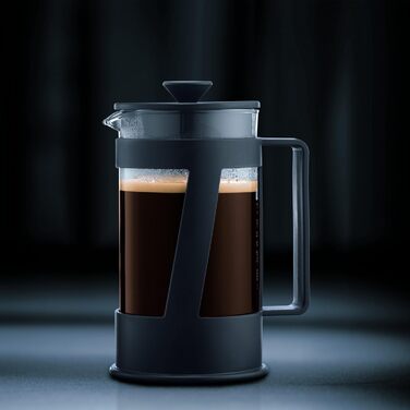 Bodum CREMA Френч-прес для приготування кави, 1.0 л, нержавіюча сталь, чорний