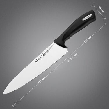 Ніж кухарський Grossman 002SH, 33 см, з нержавіючої сталі, ергономічна ручка