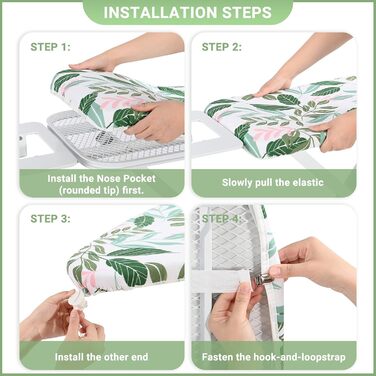 KINGRACK Чохол для гладильної дошки, бавовна, 134 x 45 см, зелений, з товстим фетровим наповнювачем