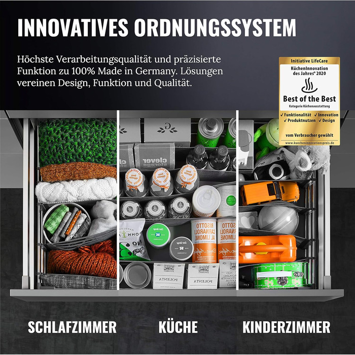 SpaceFlexx® – the most innovative drawer organizer of all time | The flexible and width-adjustable organization system for drawers | Size L