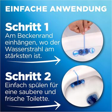 Освіжувач для унітаза WC Frisch Selbst Aktiv Chlor Blauspüler, 4в1, підвісні блоки (10 шт)