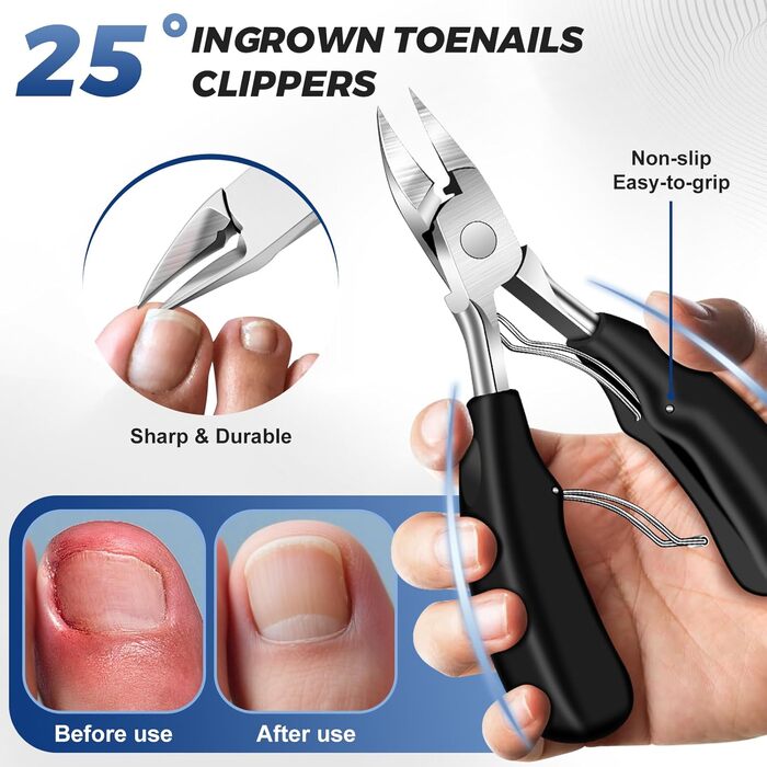 Професійний нігтеріз для літніх людей та чоловіків з товстими нігтями, 16 мм/37 мм ширина отвору, Heavy Duty, кутова заточка 45 градусів, для врослого нігтя