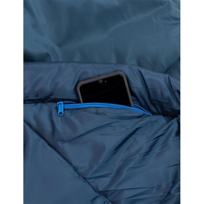 Спальний мішок VAUDE Sioux 800 II, блакитний. 3-сезонний, комфортна температура 2°C - 8°C, компактний, 220x80 см, блискавка зліва, для кемпінгу та відпочинку на природі