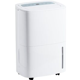 Електричний осушувач повітря 70л/день з авторежимом та шлангом для підключення. Ідеально для підвалів, ванних кімнат, спалень до 150㎡. Осушувач з цифровим дисплеєм, захистом від плісняви, 360° колесами, тихий 40dB, білий