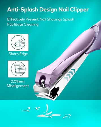 Професійний набір для манікюру MR.GREEN: кусачки для нігтів з пилкою, для жінок, чоловіків, дітей та літніх людей, фіолетовий колір, подарункова упаковка