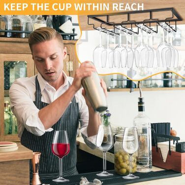 Підставка для келихів CIRULLI (2 шт.) - металева, на 4 келихи, для кухні, бару, ресторану, чорна