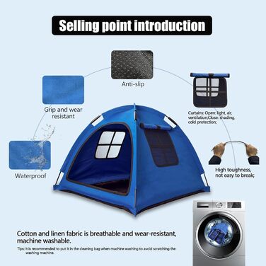 Котів будиночок-хатинка для дому та вулиці, червоний. Легкий доступ, без дверцят. Підходить для котів, цуценят та інших тварин.