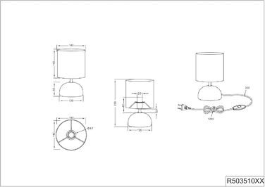 Настільна лампа Reality Luci R50351035 з керамічним цоколем та абажуром з тканини кольору бежевого, патрон E14, колір дерева