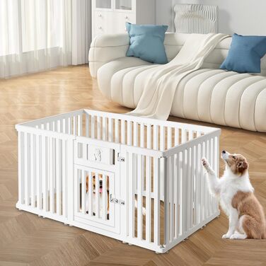 Клітка-вигул для собак та тварин, 156x96x75 см, біла (CEIEVER)