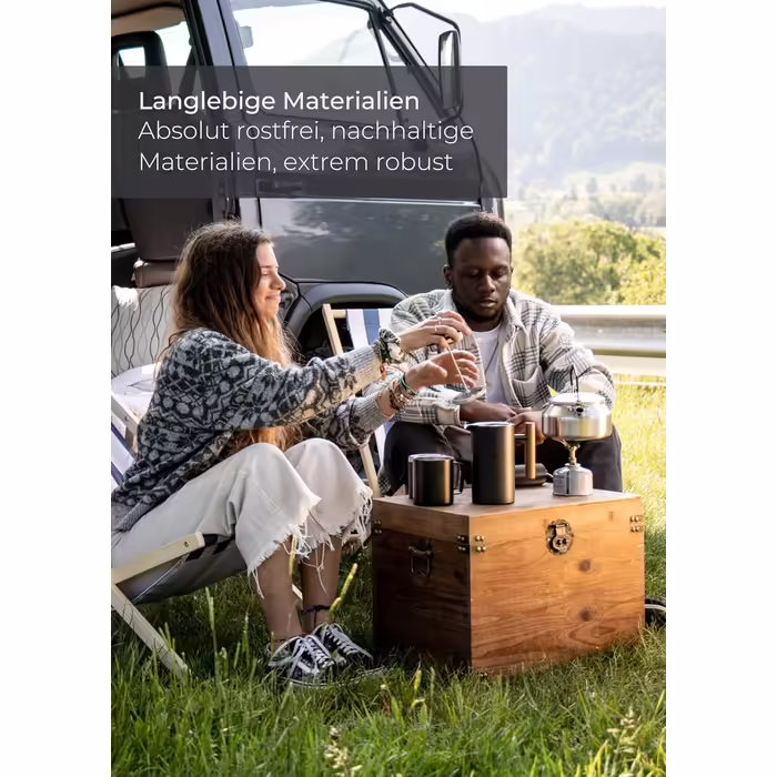 Lambda Coffee® Thermo French Press Stainless Steel | Available in 3 Sizes | Stainless Steel Coffee Maker | Double-Walled: Keeps Coffee Warm for a Long Time | Coffee Maker | French Press (Red, ) (0.6l (3 Cups), Dusk Blue)