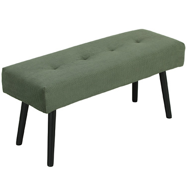 HOMCOM Upholstered Bench with Corduroy Cover, Tufted Bed Bench with Metal Legs, Shoe Bench Entryway Furniture for Bedroom, Living Room, Hallway 100 x 36 x 45 cm Green | Aosom