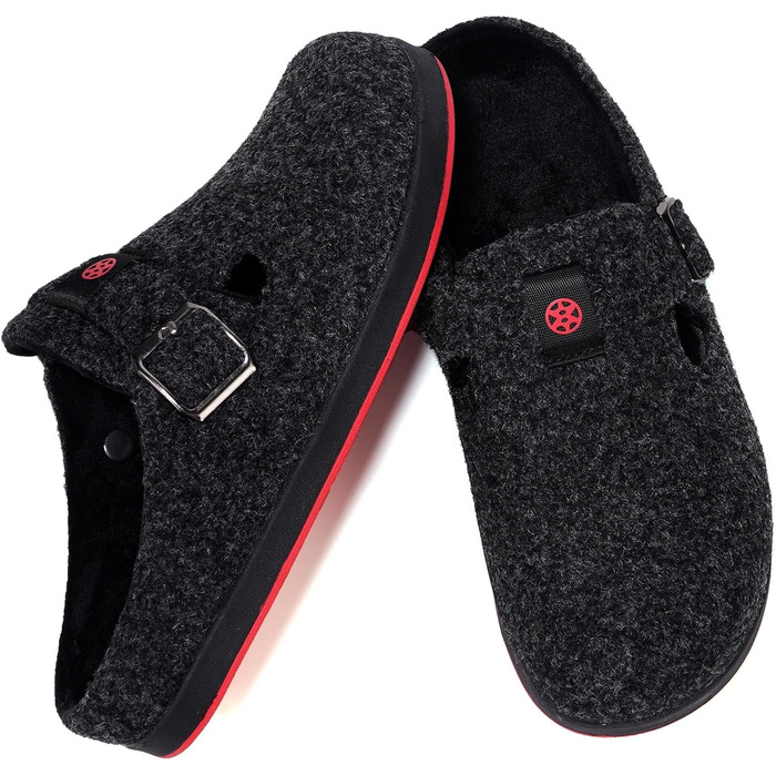 Тапочки халатні для дому Sisttke, чорні, унісекс, зимові, з змінним устілком (39 EU)