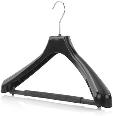 Пластикові вішалки для одягу Hangerworld, 10 шт, 42 см, чорні, з нековзною перекладиною та пінкою