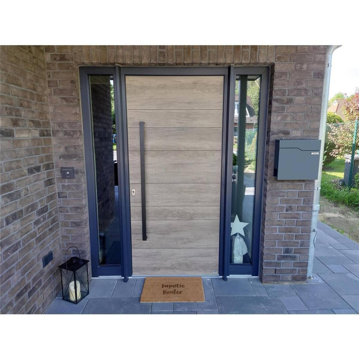 Поштова скринька Metzler Hoffmann антрацит RAL 7016 з табличкою для імені та відділенням для газет - настінна металева порошково-пофарбована, стійка до погодних умов