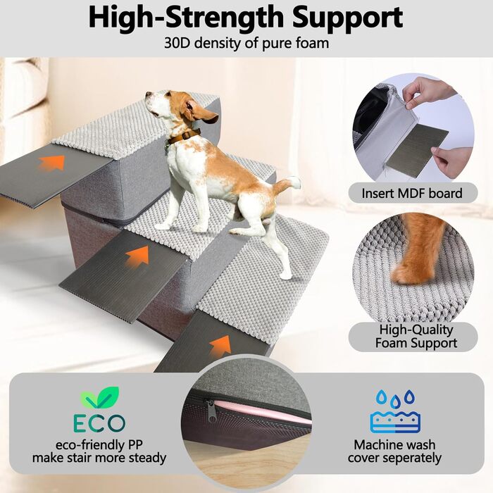 Сходинка для собак та котів Galatée: зручна та безпечна драбинка для дому (4 сходинки)