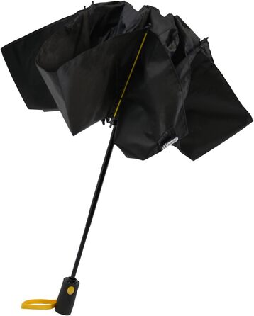 Штормовий парасолька з повним волокном, кишеньковий великий 106 см - з кольоровими спицями - (чорно-жовтий)