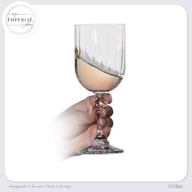 Набір келихів для білого вина 'Прага' 320мл, 6 шт. з кристалічного скла, Vintage, стійкі до миття в посудомийній машині