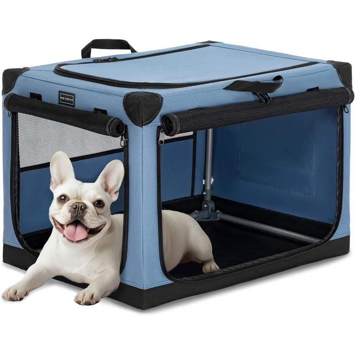 Транспортна переноска для собак та котів Petsfit, складана, для подорожей та авто, блакитна