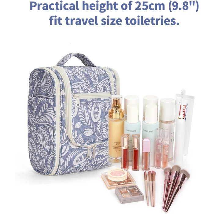 Косметичка для дорослих та дітей Narwey Klein - жіноча та чоловіча сумочка для туалетних аксесуарів (Blaues Blatt (Klein)) A-blaues Blatt S
