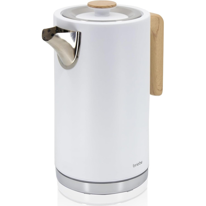 Тостер Briebe Nordic Set з широкими слотами та підставою для бургерів, 6 режимів підсмажування + Електричний чайник 1,7л, 2200W, BPA-free, Набір для сніданку, Скандинавський дизайн (Білий)