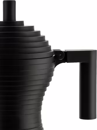 Еспресо-кавоварка Alessi Pulcina MDL02/3 BB, алюмінієва, 3 чашки, чорна, дизайнерська, з ручкою та кнопкою з поліаміду