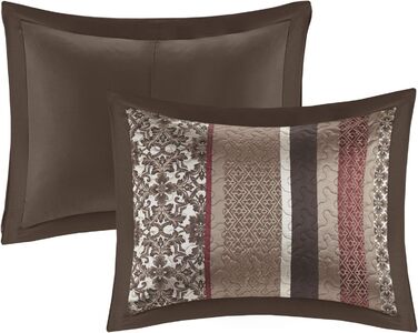 Комплект постільної білизни Madison Park Princeton: ковдра, покривало, наволочки, декоративна подушка, блакитний, Full/Queen (90'x90'), 5 предметів