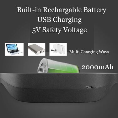 Ліхтарик для читання LED USB акумуляторний, диммер 3 режими, для рукоділля, ремонту, шиття, майстерні, риболовлі (Чорний, 2000mAh)