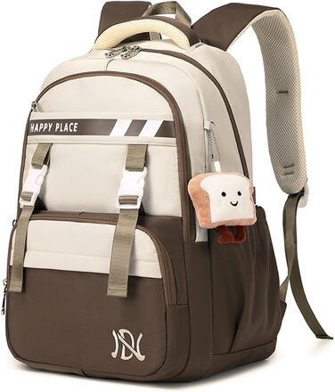 Шкільний рюкзак IvyH для дівчаток, водонепроникний, для 5-9 класів, з нейлону, велика місткість, зелений (хакі)