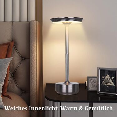 LED настільна лампа Rosnek з бездротовим живленням, 3 режими температури, регулювання яскравості, USB-C, для дому та вулиці (2 шт.)