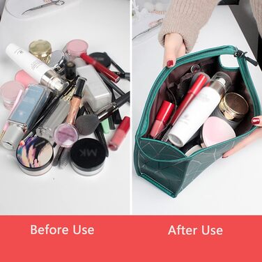 Набір косметичок на 3 шт. з блискавкою: водонепроникні органайзери для косметики та подорожей (зелені)