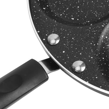 Non-stick frying pan, fried egg burger pan with handle, 4-egg pancake frying pan non-stick fried egg pan with 4 holes crepe pan burger eye pan suitable for gas stove/electric ceramic hob