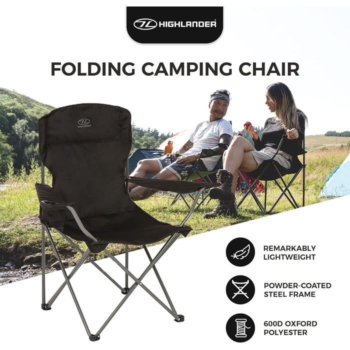 Крісло для кемпінгу Highlander - Легке та міцне туристичне крісло для відпочинку на природі
