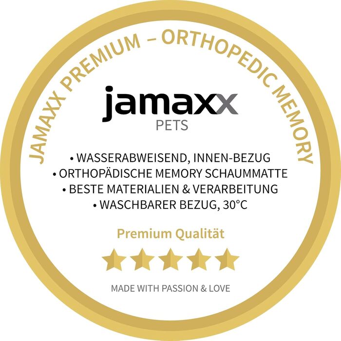 JAMAXX Orthopedic Dog Bed - Joint-Friendly Memory Foam Visco - Washable, Removable Lambskin Cover/Water-Repellent Oxford Fabric - Robust and Cozy Dog Bed PDB1012, 90x65 (M), Grey