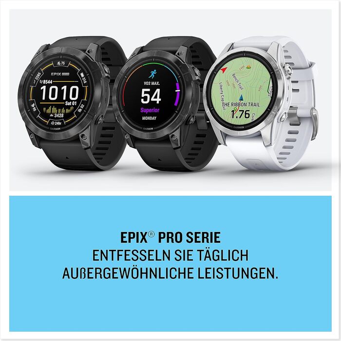 Розумний годинник Garmin Epix Pro 47mm: GPS, AMOLED, 60 спортивних програм, GarminPay