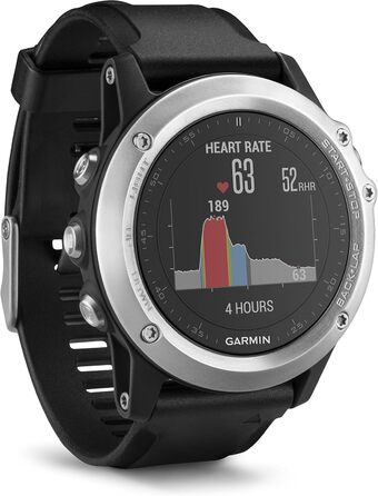 Годинник Garmin Fenix 3 GPS Multisport з навігацією та спортивними функціями (Мінеральне скло, Срібло з титановим браслетом, 1.2 дюйми)