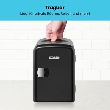 Chefman Iceman Міні-холодильник: 4 літри, охолодження та підігрів, 6 відділень для косметики, перекусів, AC/DC живлення, для дому/авто/спальні