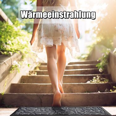 Гумові килимки для сходів Aucuda, 6 шт., 76x22 см, зовнішні, антиковзкі, водостійкі, сірі (листя)