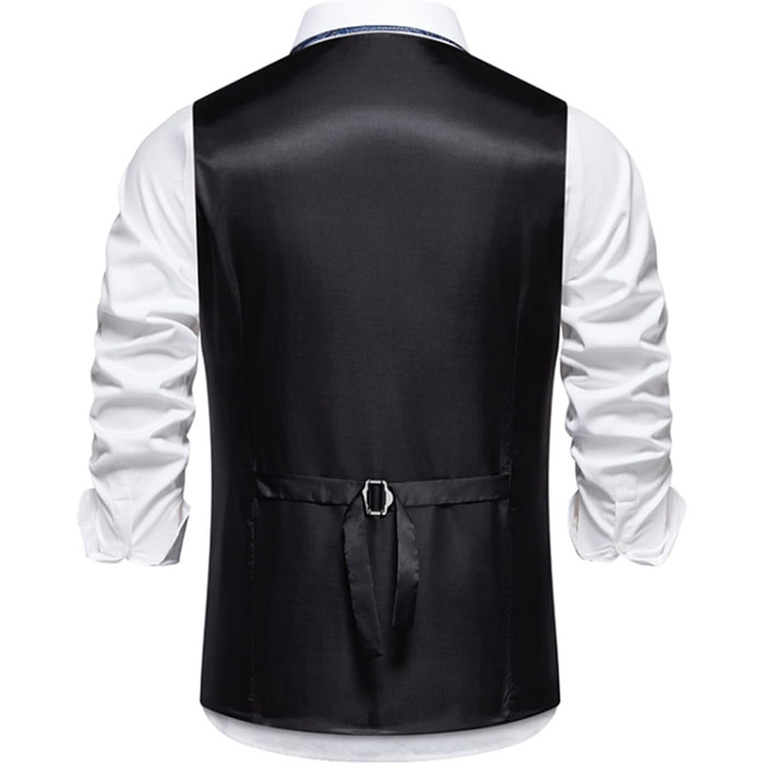 Чоловіча жилетка Miaikvs M117 чорного кольору, без рукавів, V-подібний виріз, для весілля, ділових зустрічей та повсякденного стилю