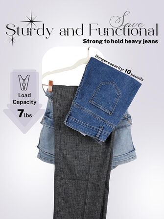 Набір вешалок для одягу HOUSE DAY, 20 шт, з кліпсами, ультратонкі, антиковзні, для штанів, економія місця (слонова кістка)