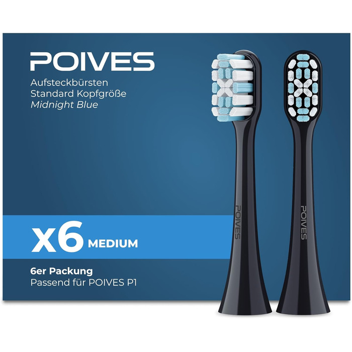 Електрична зубна щітка POIVES P1 Pro з датчиком тиску, 72 000 рухів, гарантія до 4 років, 111 днів без ризику, довга робота від акумулятора, колір Midnight Blue