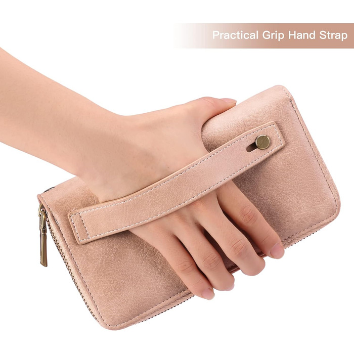 GAEKEAO Wallet for Women Large, Vegan Leather Card Holder Double Zipper Clutch with RFID Protection, Multiple Card Slots, Large Purse for Women