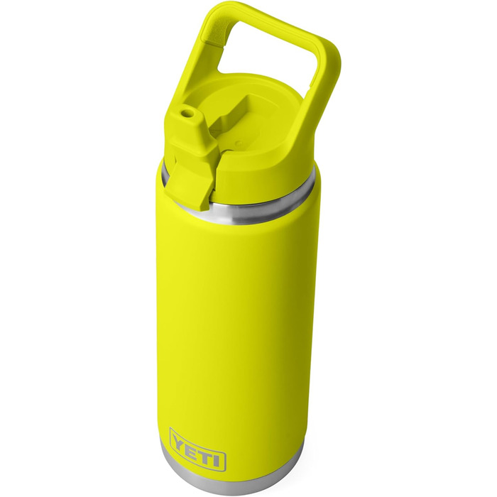 YETI Rambler C Drink Straw Bottle, vacuum-insulated stainless steel bottle with straw lid, 26 oz (769 ml) (Firefly Yellow)