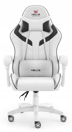 Ігрове офісне крісло Hell's Chair HC-1007 2.0 White, екошкіра