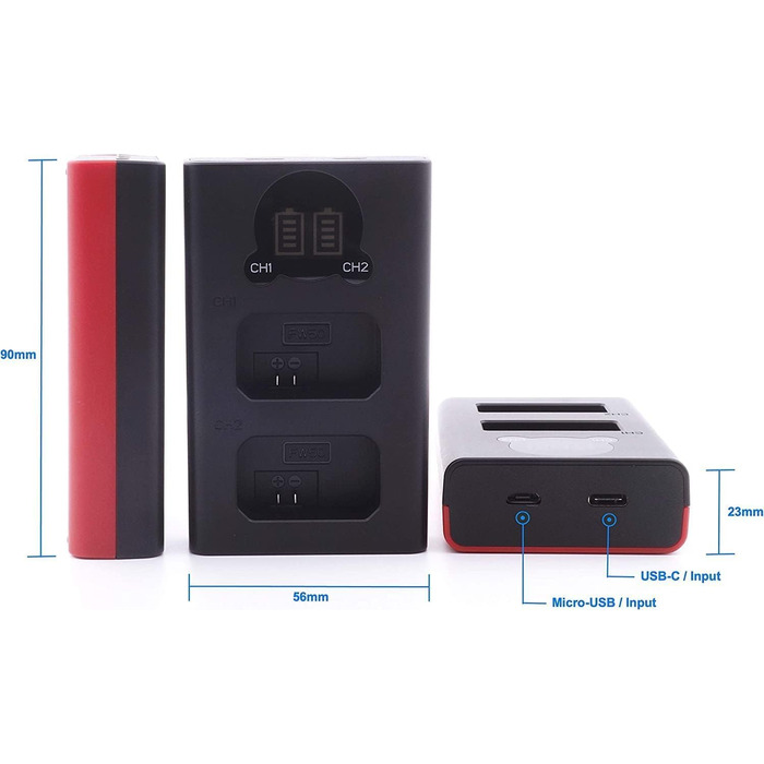 Акумулятор Baxxtar EN-EL15c 2600mAh з зарядним пристроєм Dual (LCD USB-C Micro-USB) для Nikon Z5, Z6 II, Z7 II, Z8, D500, D600, D610, D750, D780, D800, D810, D850, D7000, D7100, D7200, D7500, сумісний з EN-EL15b, ENEL15, EN EL15