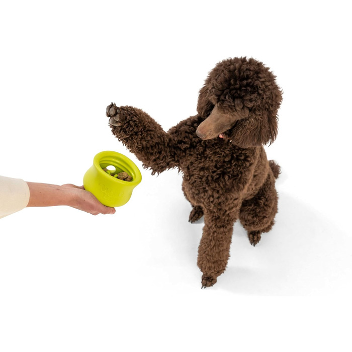 WEST PAW Zogoflex Toppl Treat Dispenser Dog Toy Puzzle - Interactive Chew Toy for Dogs - Dog Toy for Moderate Chewers, Fetching, Catching - Holds Dry Food, Treats (XL, Oma Smith)