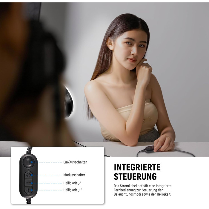 NEEWER Ring Light 5' з міні-штативом для відеоконференцій, стрімінгу та макіяжу. Комплект для монітора, веб-камери, ноутбука, смартфону. BR60