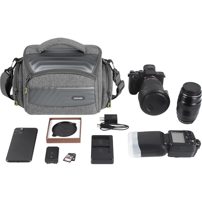 Водонепроникна сумка для камери DOMISO: для DSLR, системних та компактних камер Canon, Sony, сіра