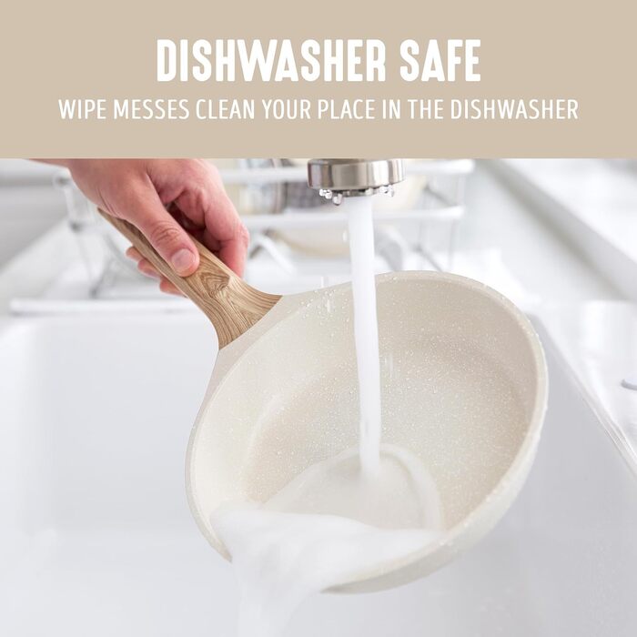 Набір посуду з керамічним покриттям 8 предметів, індукційний, без ПТФУ, безпечний, для кухні